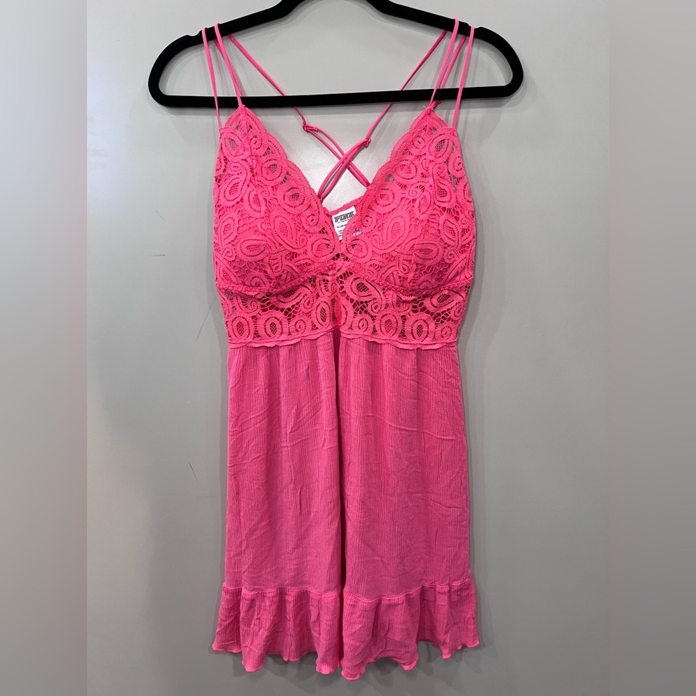 PINK Victoria's Secret Fuchsia Lace Chemise